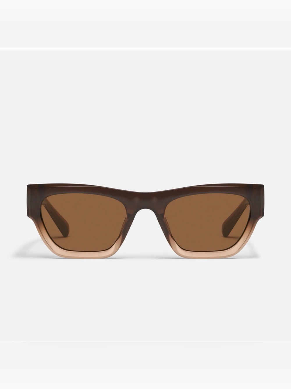 Quay Nice Try Women’s Brown ombré Rectangular Sunglasses - Classic Brown Lens